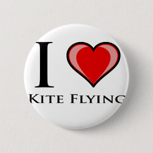 I Love Kite Flying 6 Cm Round Badge