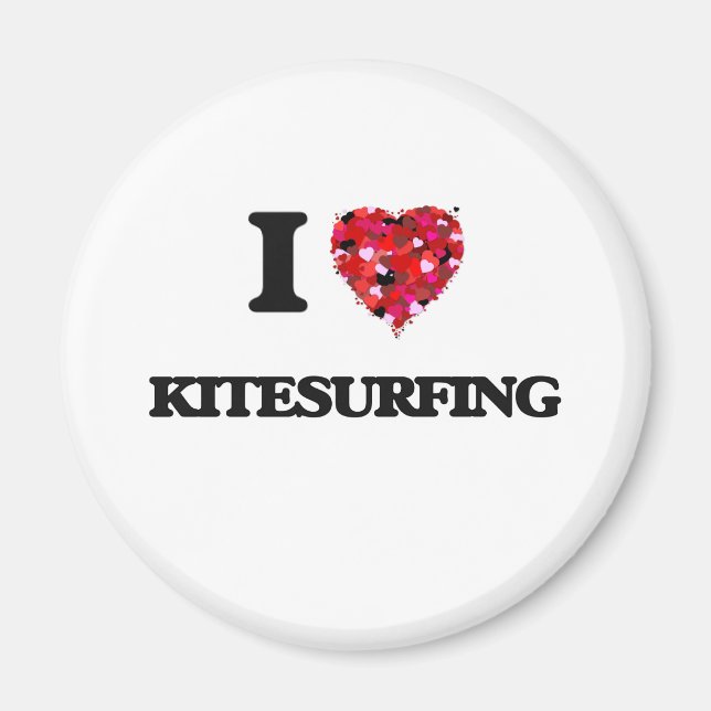 I Love Kitesurfing Magnet (Front)