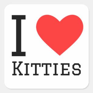 I love kitties square sticker