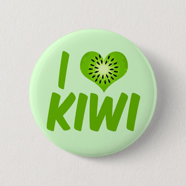 I Love Kiwi 6 Cm Round Badge (Front)