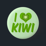 I Love Kiwi 6 Cm Round Badge<br><div class="desc">A cute kiwi lover gift in pretty green with a heart shaped kiwi. I love kiwis and other fruit.</div>