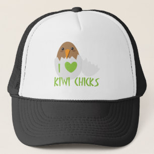 I love KIWI CHICKS with a kiwi New Zealand bird Trucker Hat