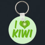 I Love Kiwi Key Ring<br><div class="desc">A cute kiwi lover gift in pretty green with a heart shaped kiwi. I love kiwis and other fruit.</div>