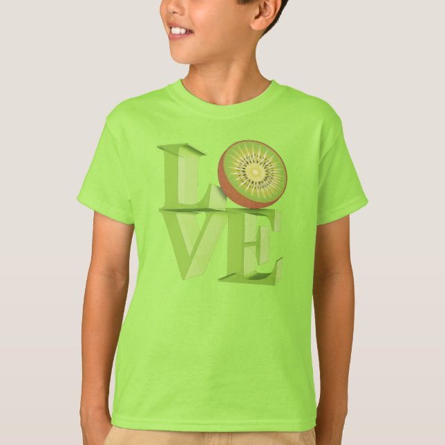 I LOVE KIWI(Kiwi Fruits/Kiwi Berry) T-Shirt (Front)