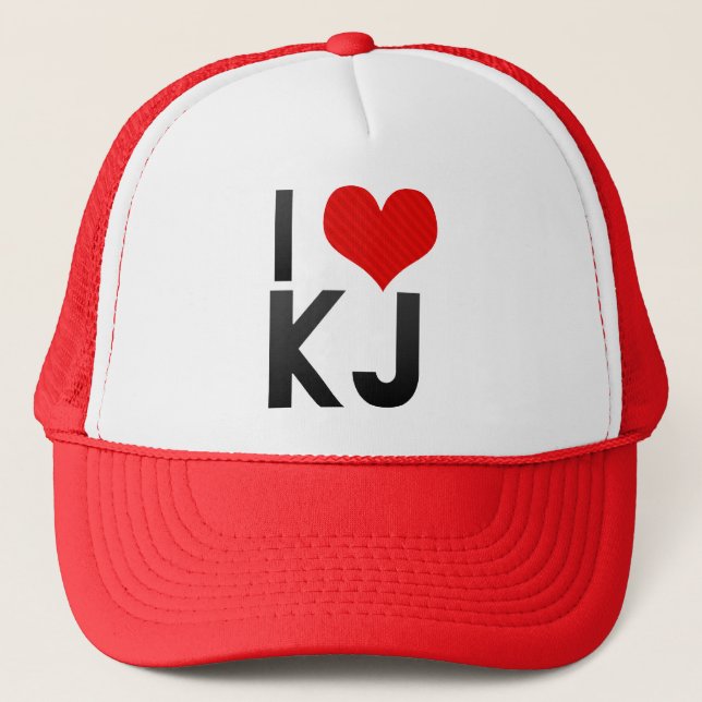 I Love KJ Trucker Hat (Front)