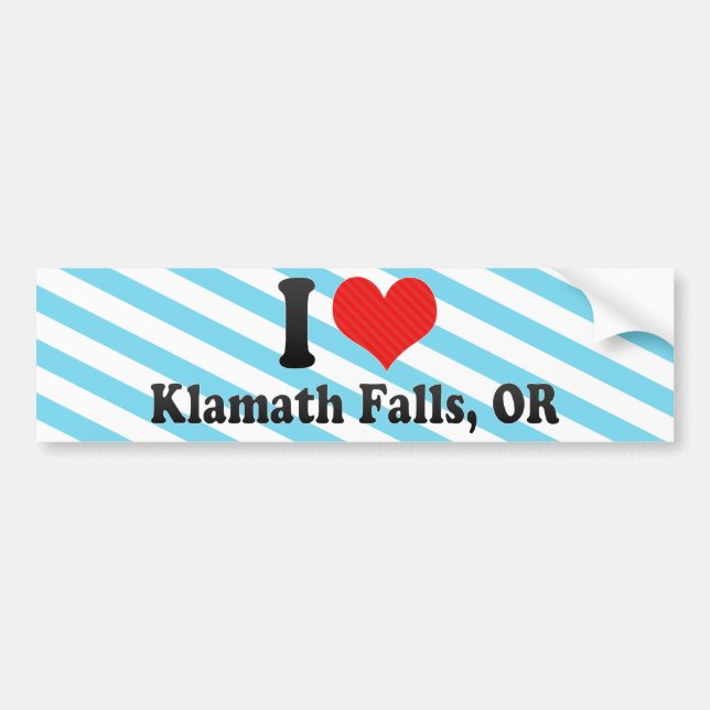 I Love Klamath Falls, OR Bumper Sticker (Front)