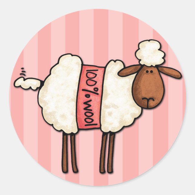 i love knitting classic round sticker (Front)