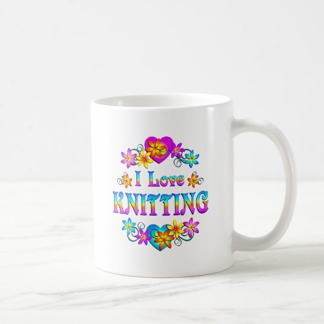 I Love Knitting Coffee Mug (Right)