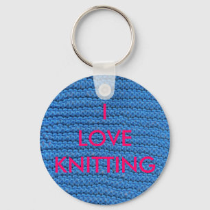 I LOVE KNITTING KEY RING