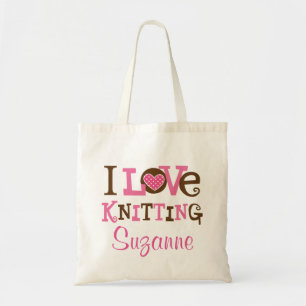 I Love Knitting (Knitter Gift) Personalised Bag