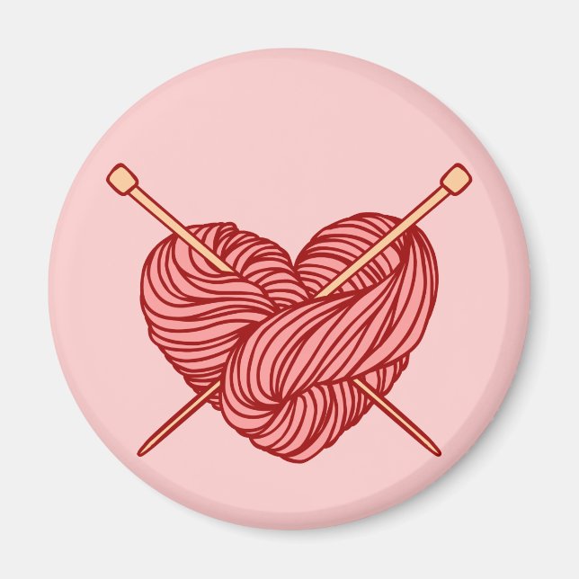I Love Knitting Magnet (Front)
