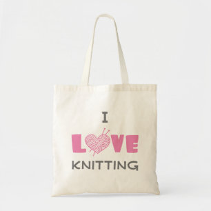 I Love Knitting Tote Bag