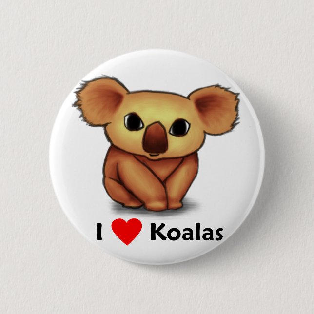 I love Koalas 6 Cm Round Badge (Front)