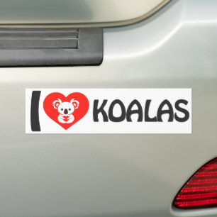 I Love Koalas Bumper Sticker
