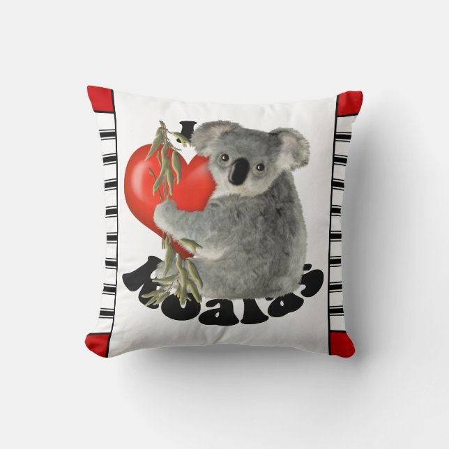 I Love Koalas Cute Cushion (Front)