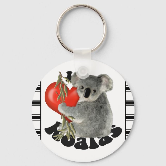 I Love Koalas Key Ring (Front)