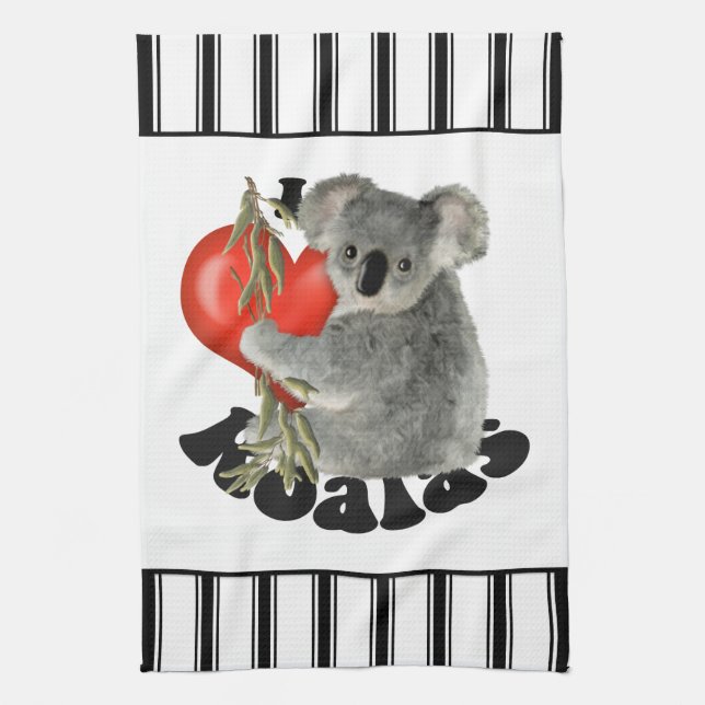 I Love Koalas Tea Towel (Vertical)