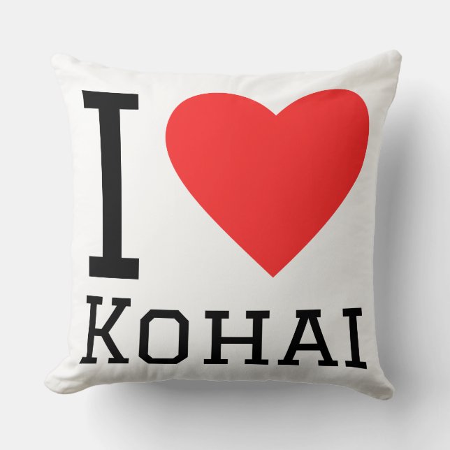 I love kohai square sticker  cushion (Front)