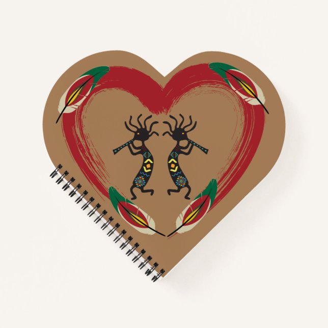 I love Kokopelli Heart Notebook (Front)
