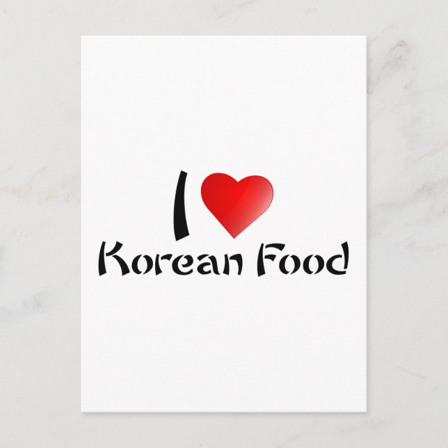 I LOVE KOREAN FOOD POSTCARD (Front)