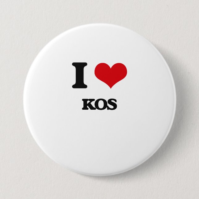 I Love Kos 7.5 Cm Round Badge (Front)