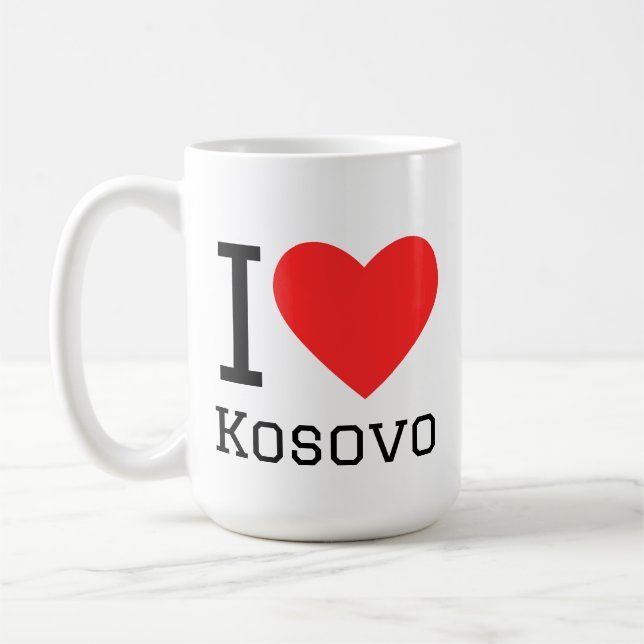 I love Kosovo square sticker Coffee Mug (Left)