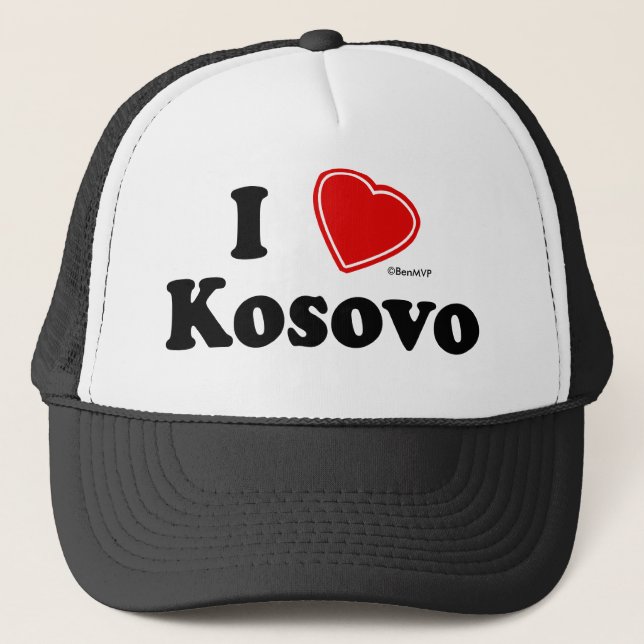I Love Kosovo Trucker Hat (Front)