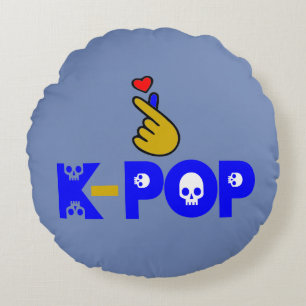 ♥I Love KPop Fabulous Soft and Wrinkle-free Round Cushion