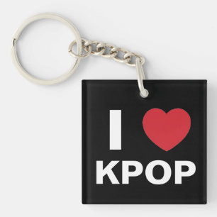 I Love Kpop Keychain (dual side)