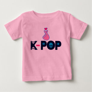 ♥I Love KPop Korean-Style adorable Heart Finger Baby T-Shirt