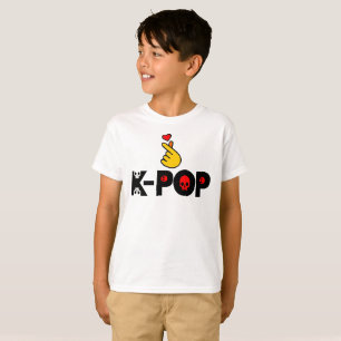 ♥I Love KPop Korean-Style adorable Heart Finger T-Shirt