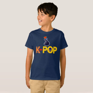 ♥I Love KPop Korean-Style adorable Heart Finger T-Shirt
