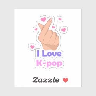 I Love Kpop Vinyl Sticker