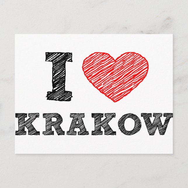 I Love Kraków Postcard (Front)