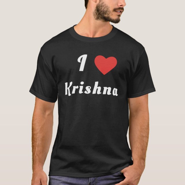 I Love Krishna T-Shirt (Front)