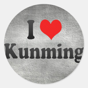 I Love Kunming, China. Wo Ai Kunming, China Classic Round Sticker