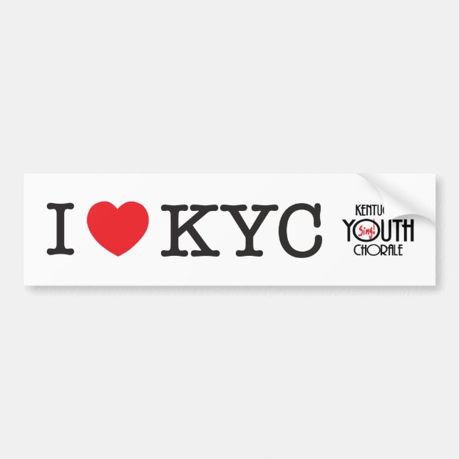 I Love KYC Bumper Sticker (Front)