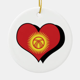 I Love Kyrgyz Republic Flag Ornament