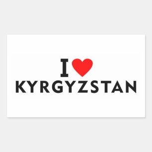 I love Kyrgyzstan country like heart travel touris Rectangular Sticker