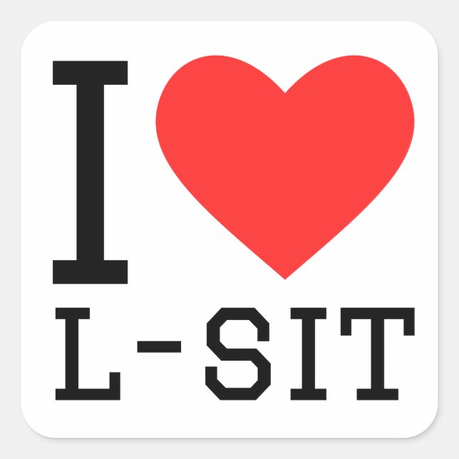 I love l-sit square sticker (Front)