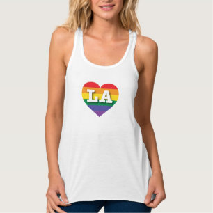 I Love LA Rainbow Heart Singlet