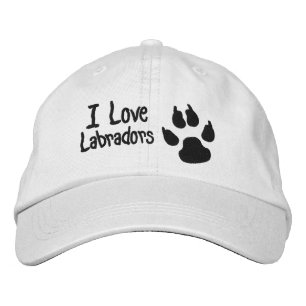 I Love Labradors Dog Paw Print Embroidered Hat