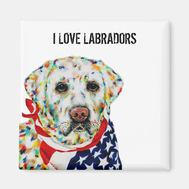 I Love Labradors Magnet (Front)
