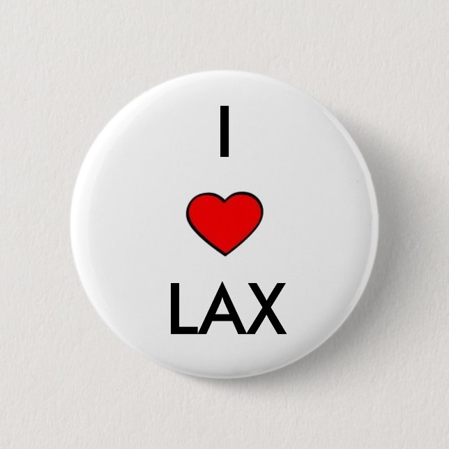 i love lacrosse 6 cm round badge (Front)
