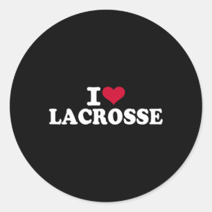 I Love Lacrosse  Classic Round Sticker