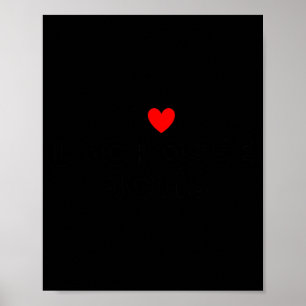 I Love Lacrosse Moms Funny Red Heart Poster