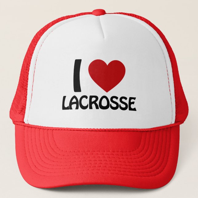 I love lacrosse trucker hat (Front)