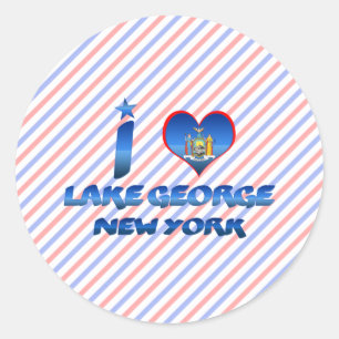 I love Lake George, New York Classic Round Sticker