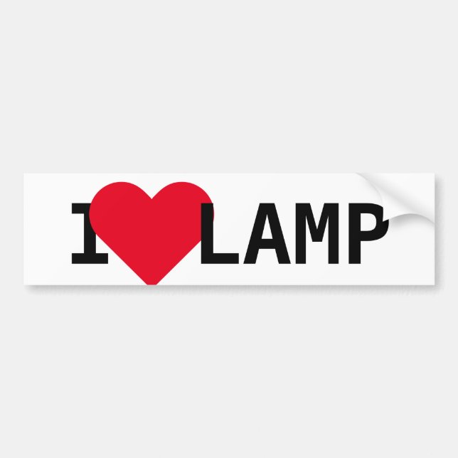 I Love Lamp Bumper Sticker (Front)