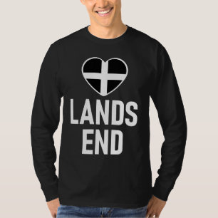 I Love Lands End Cornwall Flag Heart Saint Piran C T-Shirt
